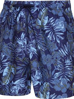 Стильные шорты из полиамида на эластичном поясе синего цвета N@Tmen FM-74840-022